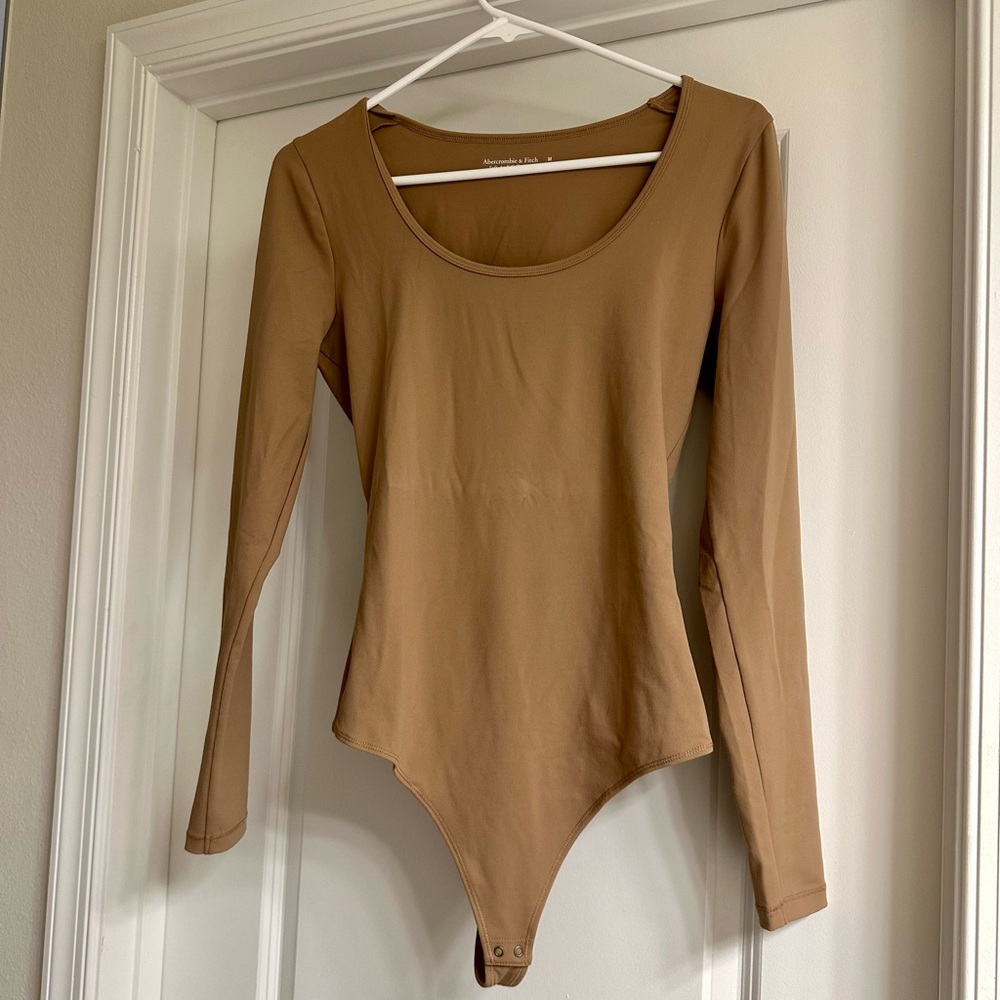 Abercrombie & Fitch Tan Long Sleeve Bodysuit
